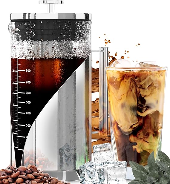 Brew Coffee Maker - 34oz Airtight Iced Coffee & Tea Pitcher